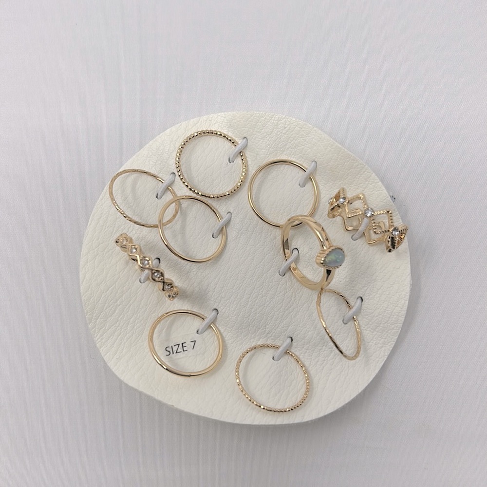 Francesca’s Set of 10 Gold Accent Stack Rings Size 7